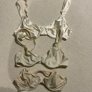 VICTORIA S SECRET SET OF 3 CREME COLOR BRAS SIZE 34B